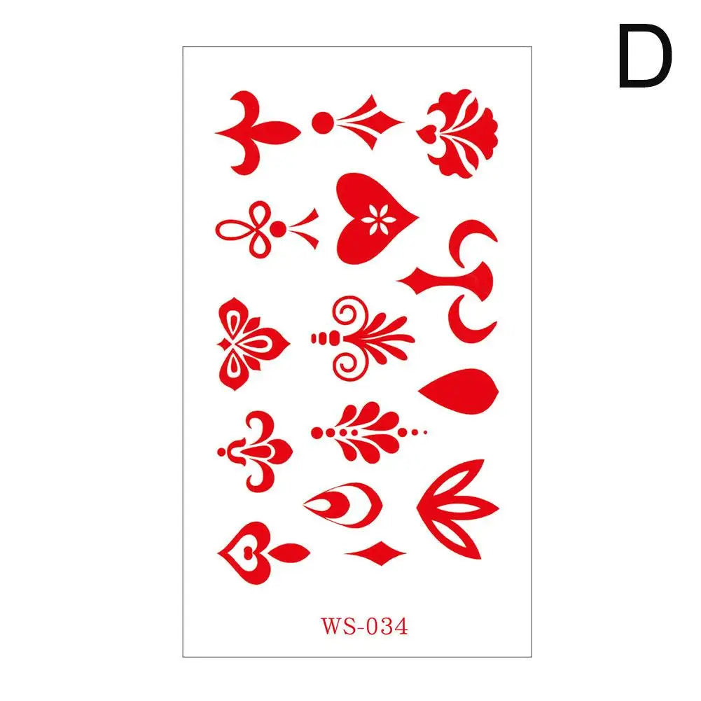 Classic Eyebrow Sexy Cute Retro Tattoo Paste Ancient Style Girl Baby Forehead Paste Hanfu Children's Temporary Tattoo Sticker Oasis Select D China