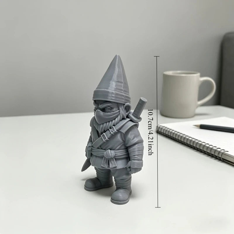 Ninja Gnome Figurines Warrior Dwarf Statues Fantasy Style Ornaments for Home Office Desktop Shelf and Garden Bonsai Decor Gifts Oasis Select mini ninja