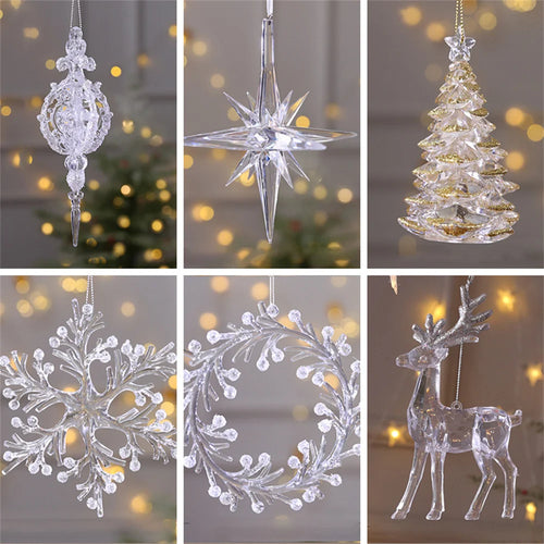 3D Crystal Snowflake Christmas Tree Hanging Ornaments Christmas Tree Ornament Oasis Select