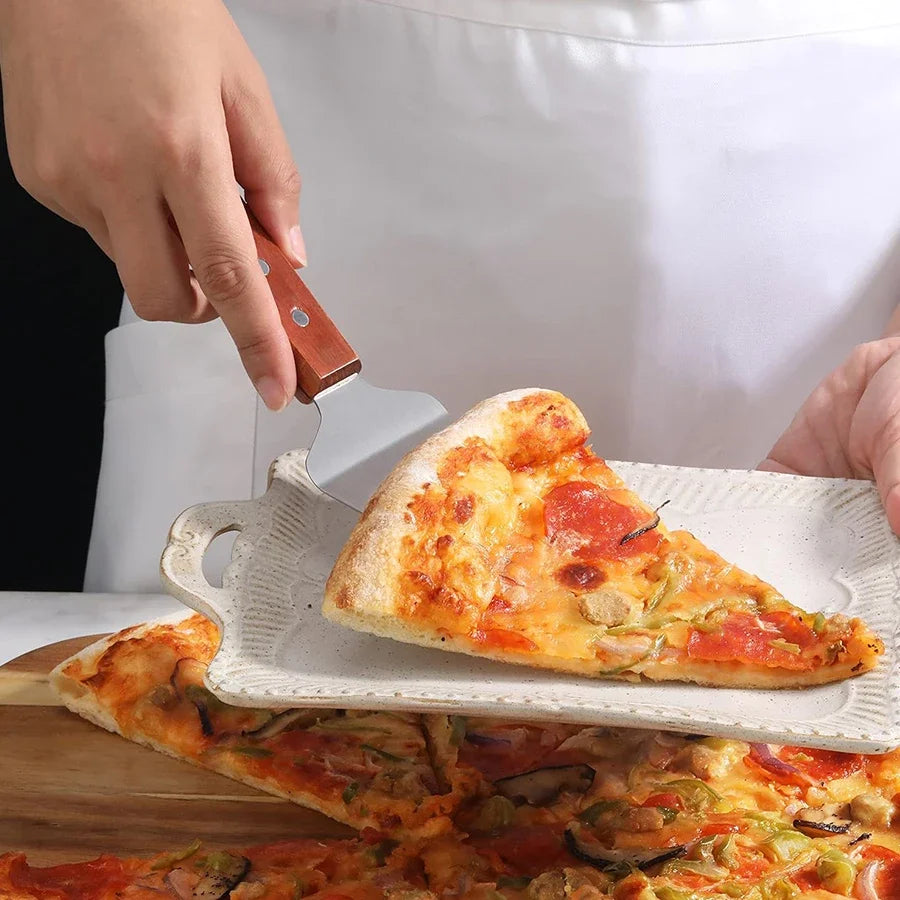 Stainless Steel Pizza Peel Pizza Spatula with Non-Slip Heat-Resistant Handle for Pizza Oven Baking Home Kitchen Oasis Select