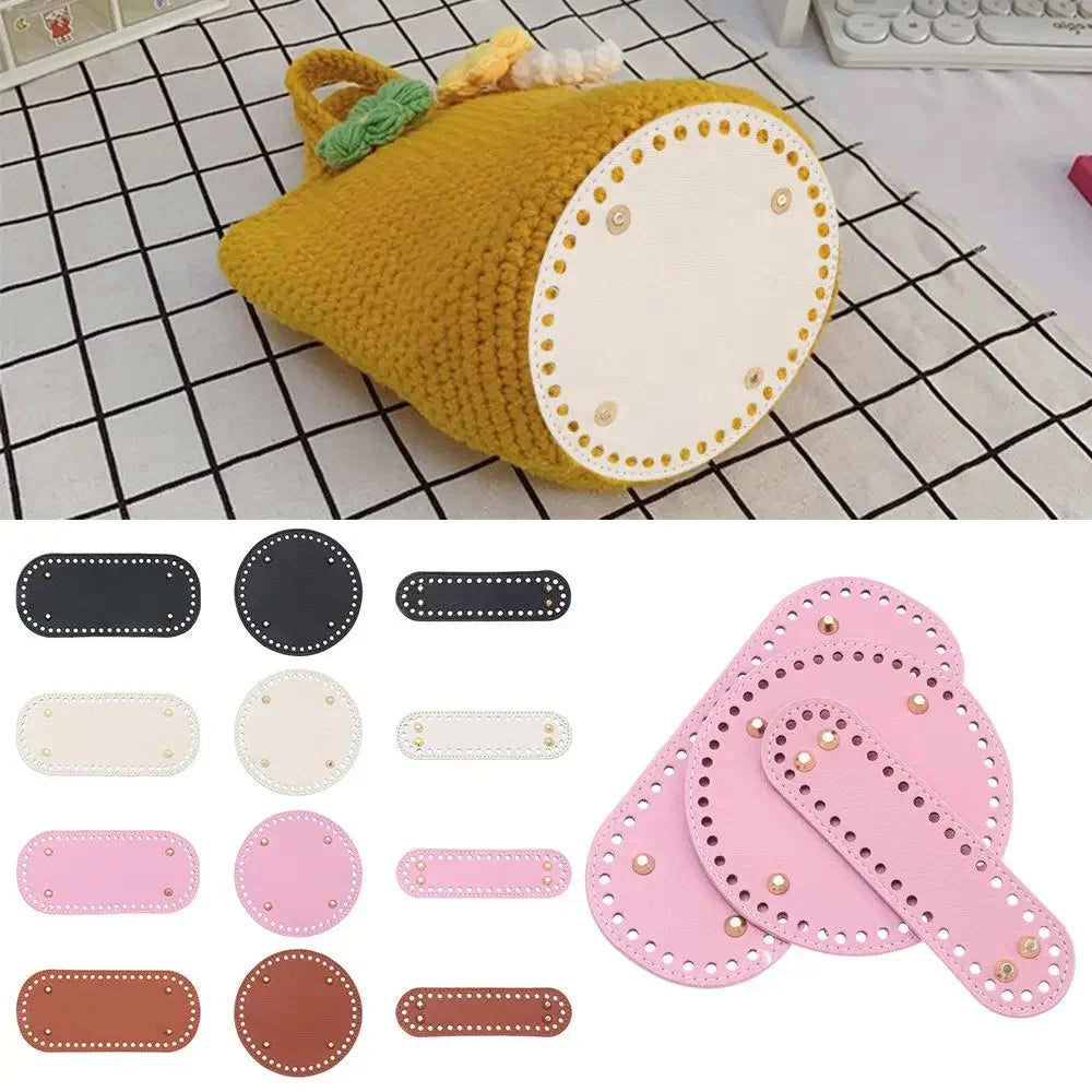 Material Crochet Bag With 52 holes DIY Bag Accessories for Knitted Bag PU leather Long Bag Bottom Oasis Select