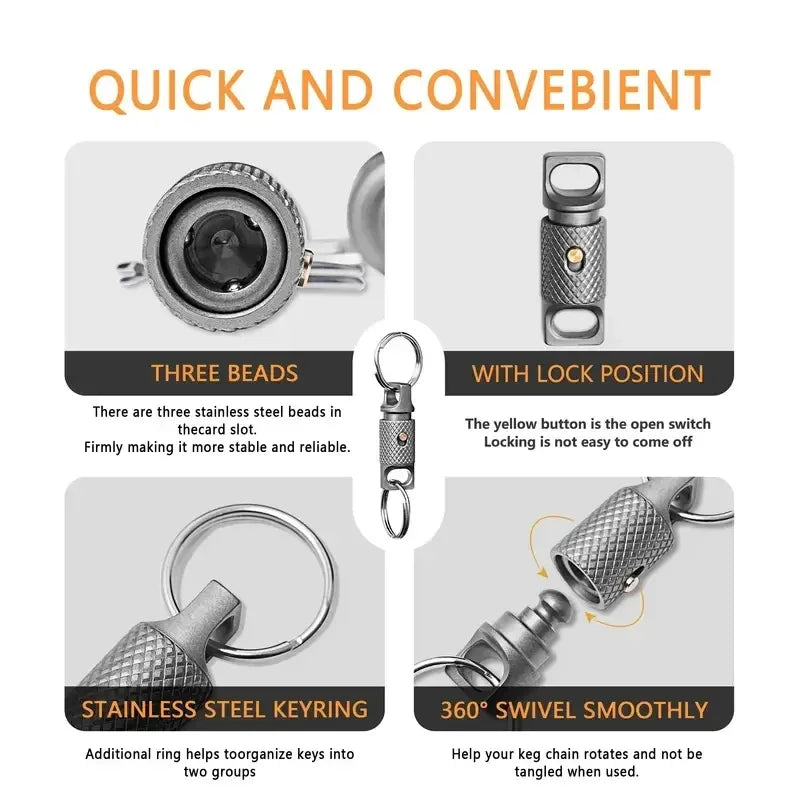 Titanium Alloy Mini Keychain Portable Quick Dismantling Durable Household Outdoor EDC Tool Oasis Select
