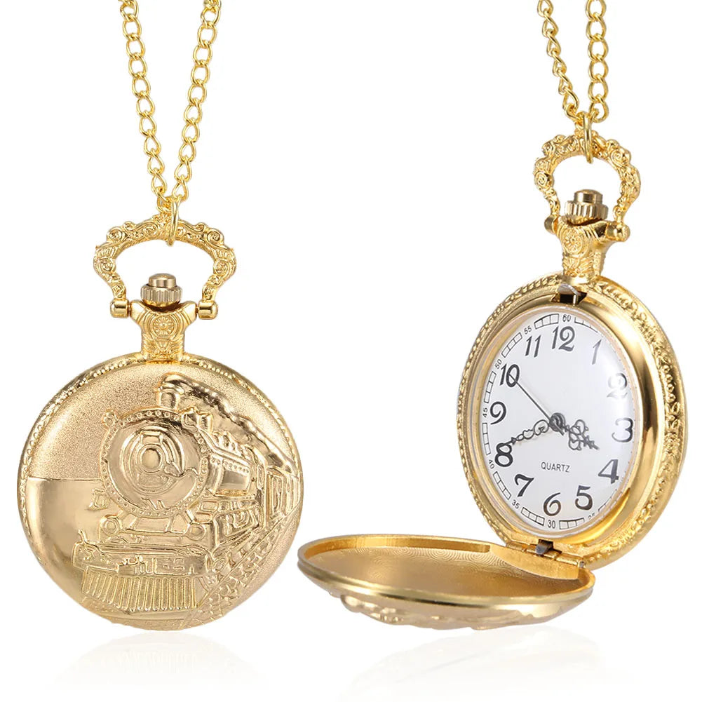Vintage Quartz Pocket Watch with Chain | Personalized Gift
