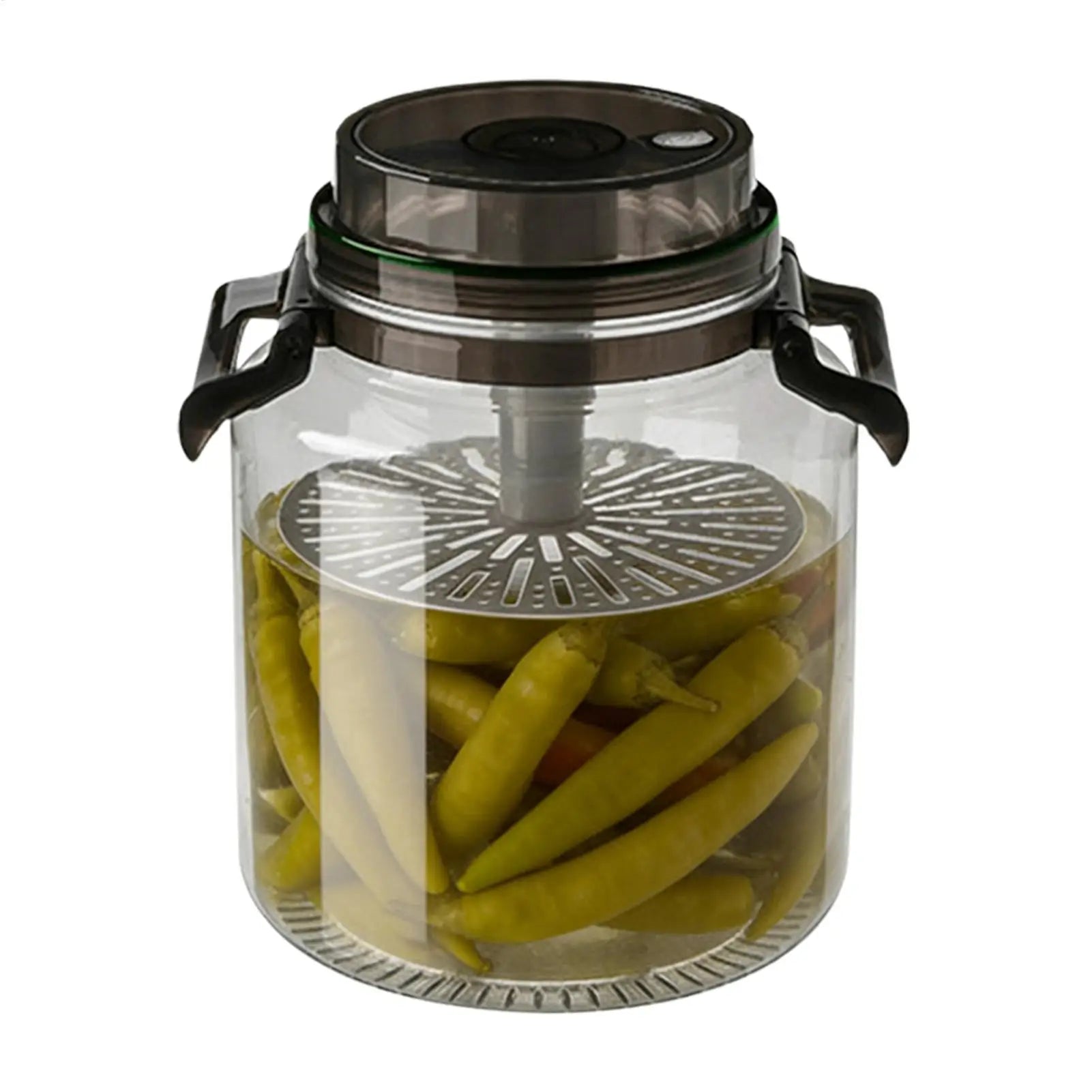 Pickle Jars 5L Airtight Round Storage Canister with Handle Pickle Holder for Brewing Kitchen Pantry Counter Countertop Food Oasis Select