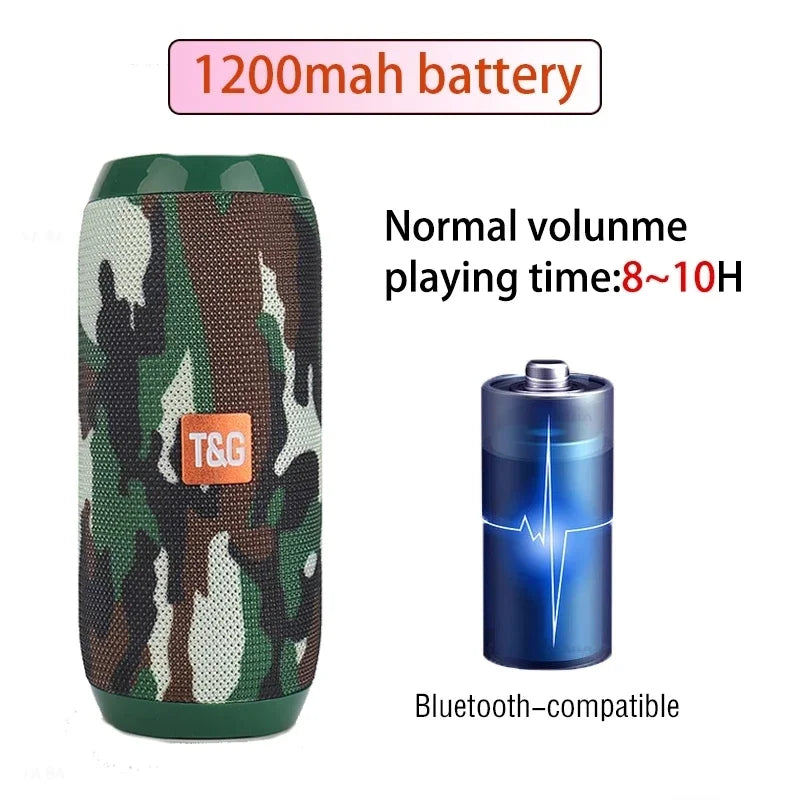 T&G Portable Bluetooth 5.3 Speaker | FM Radio, TWS, IPX5