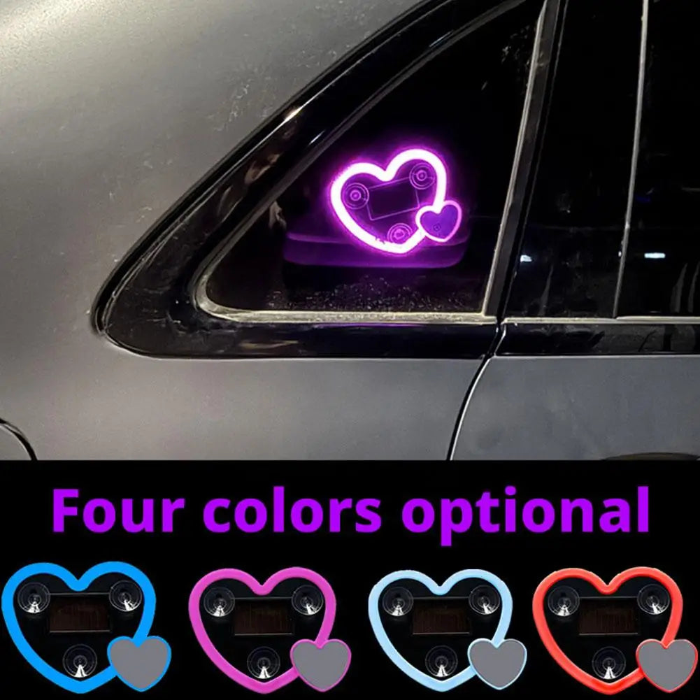 Solar Heart Neon LED Car Interior Light – 5 Modes | Dashboard Car Atmosphere Light Oasis Select BlueB
