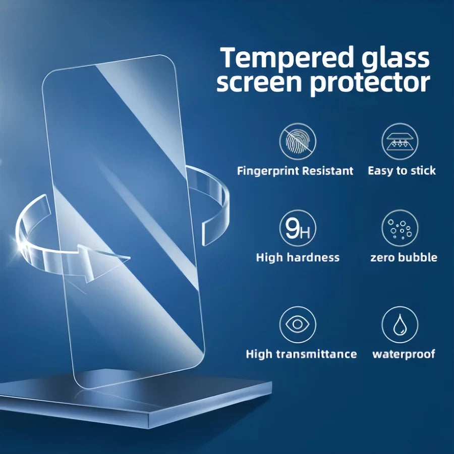 1pcs Tempered Glass For iPhone 14 13 12 11 Pro Max Screen Protector For IPhone 16 6s 7 8 15 Plus SE X XS XR 14Pro Glass Film Oasis Select iPhone 16e