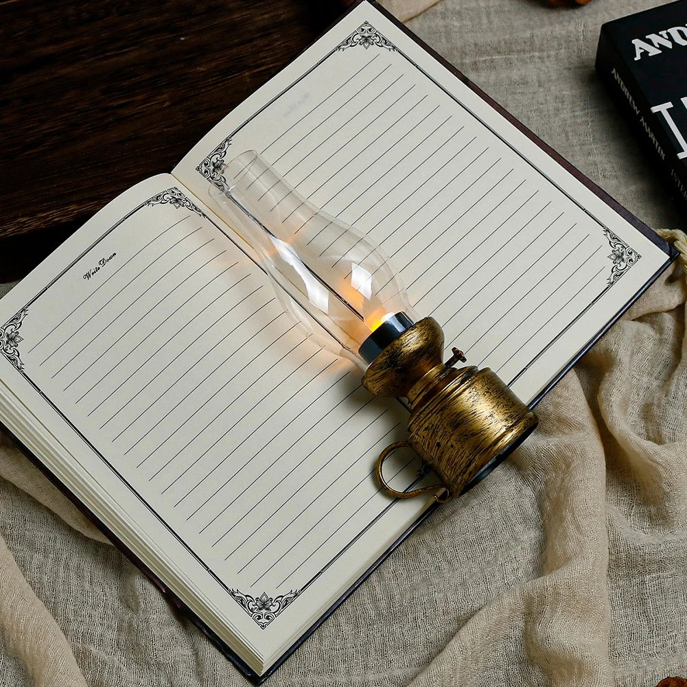Vintage Flameless LED Oil Lamp | Antique Kerosene Décor Decorative Table Lamp Oasis Select