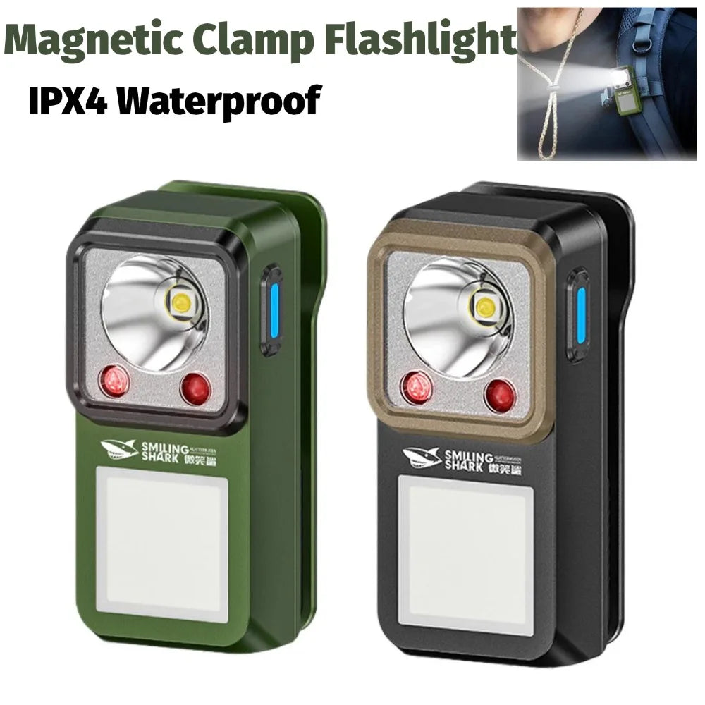 LED Magnetic Clip-On Flashlight | 6 Modes Rechargeable Light