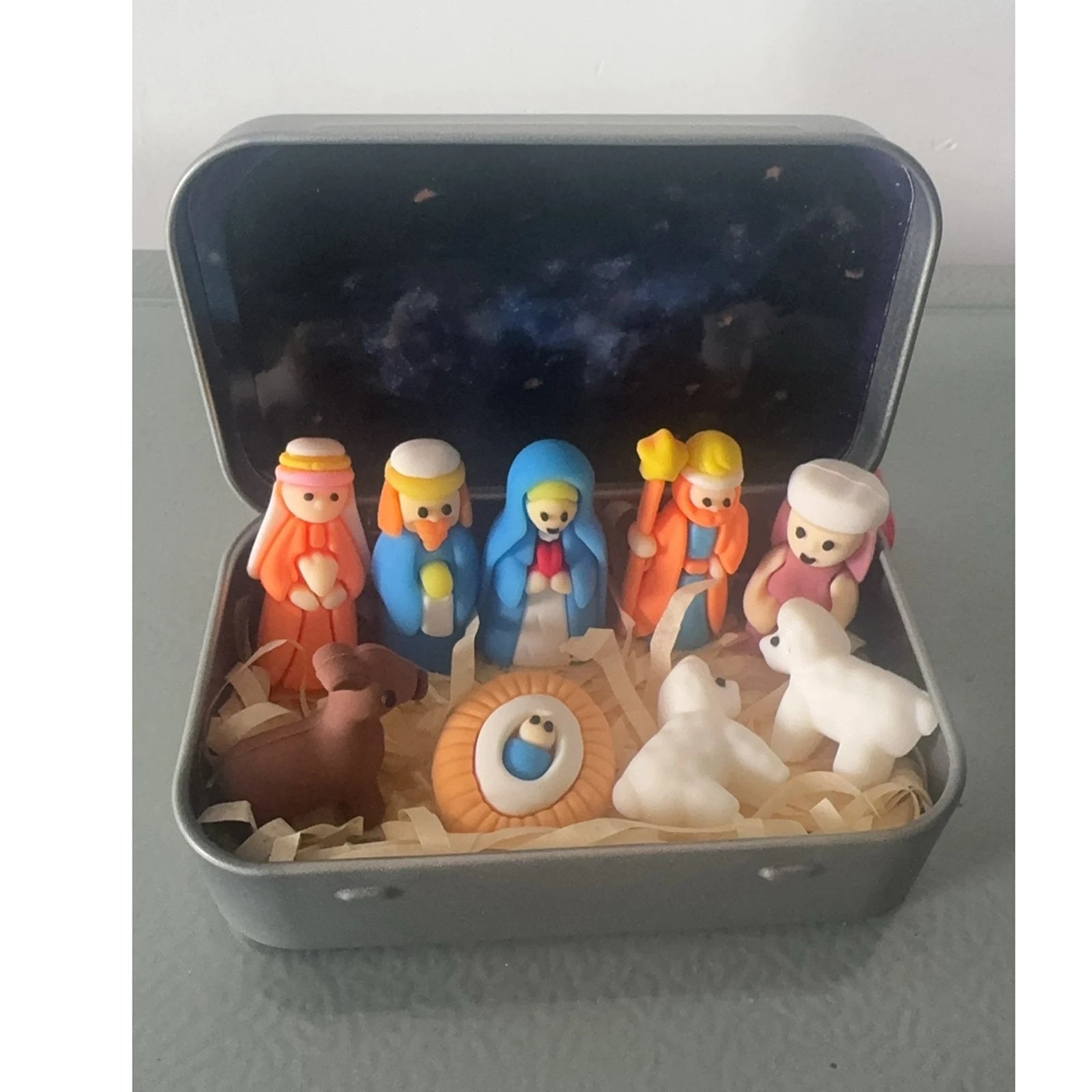 Handmade Wooden Christmas Nativity Scene Box Ornament | Xmas Christmas Nativity Ornament Oasis Select Red One Size