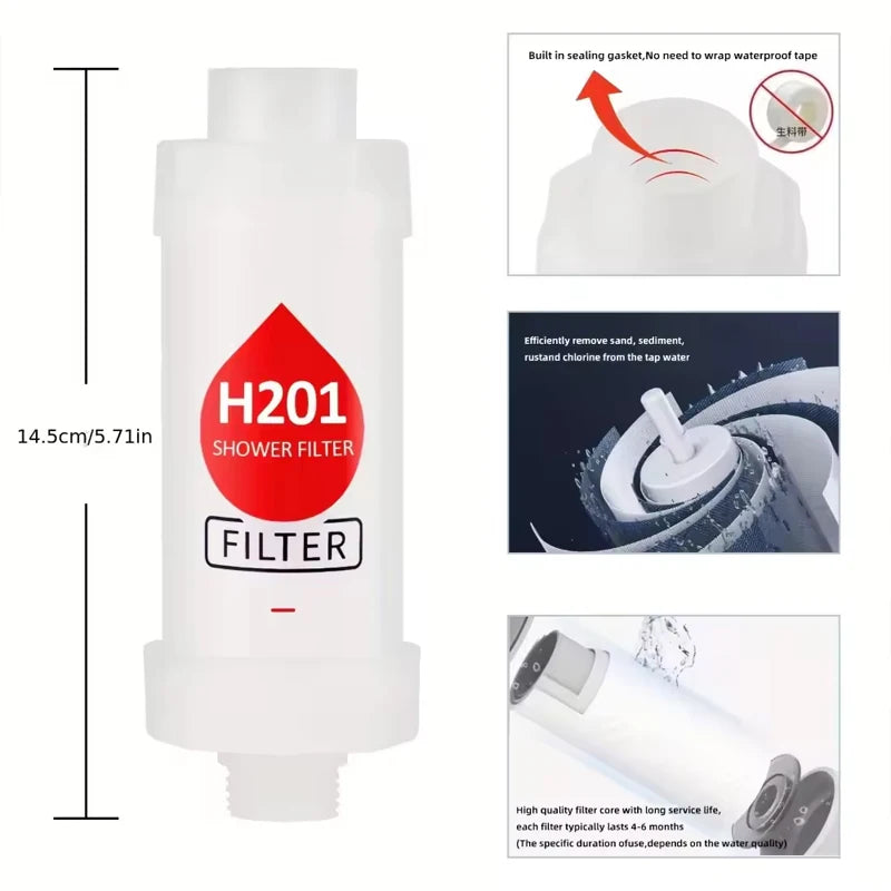 Shower Head Filter Bathroom Accessories Hard Water Filter Vitamin C Replacement Cartridge Remove Chlorine Fluoride Heavy Metals Oasis Select
