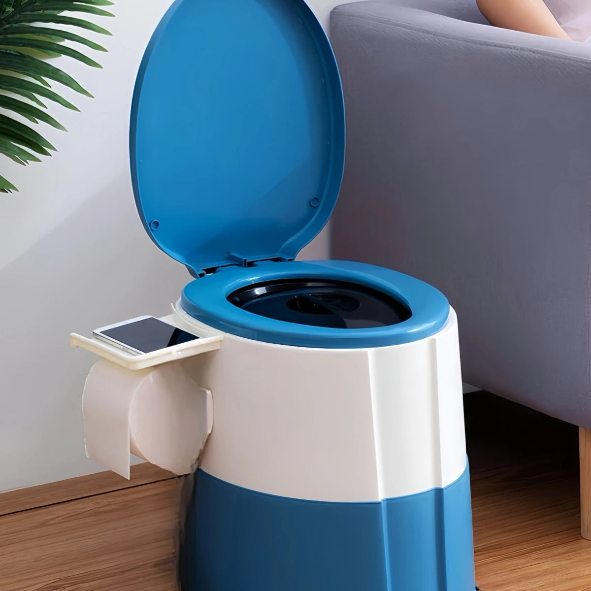 1 Piece Pink/Grey/Khaki/Blue Portable Mobile Toilet with Lid for Camping, Outdoor, Bathroom, Bedroom, Balcony, Hiking, Rv, Travel, Pregnant Women, Disabled People, Elderly, People with Limited Mobility, Bedridden People, Equi Oasis Select