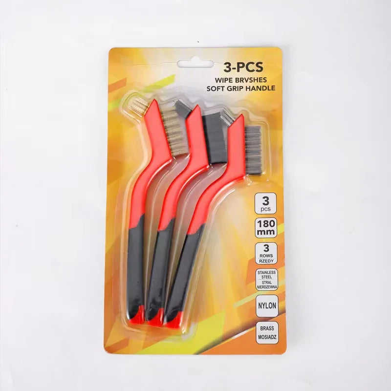 3-Piece Wire Brush Set – Stainless Steel & Brass Cleaning Brushes Wire Brush Set Oasis Select upgrade 3pcs