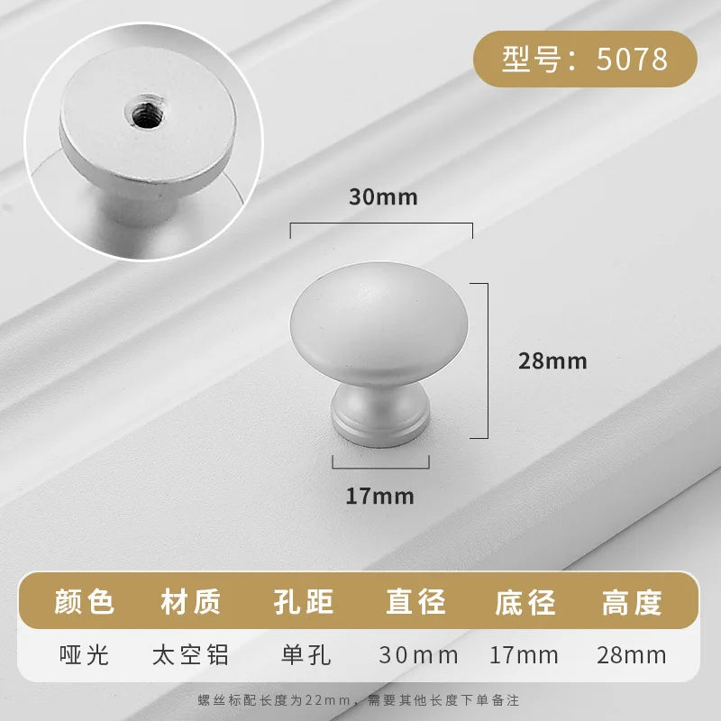 Aluminium Alloy Black Cabinet Knobs Kitchen Cabinet Handles Drawer Pulls Furniture Handle Hardware Oasis Select matt5078-single hole