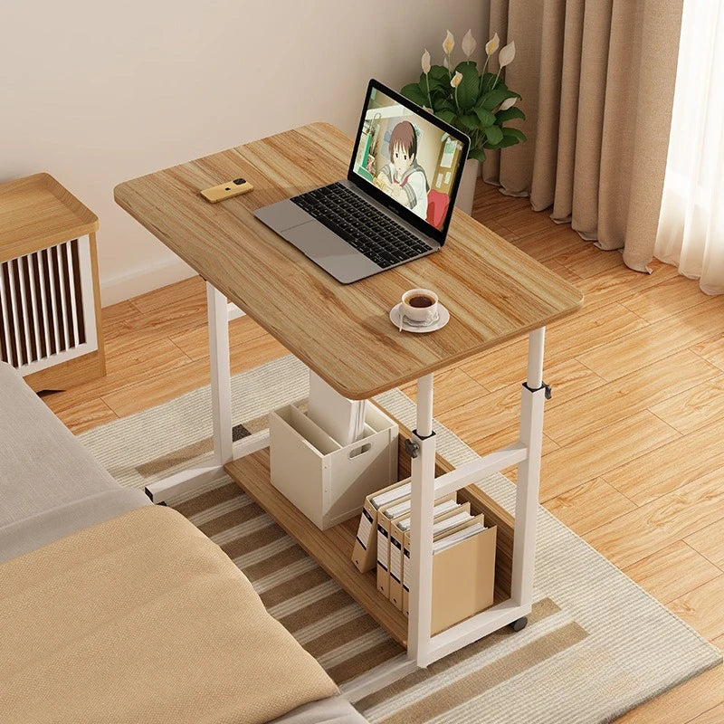 Multi-functional Household GoodsBedside Table Movable Lifting Computer Table Desk Bedroom Home Student Study Table Oasis Select Ancient Oak-2-80-50