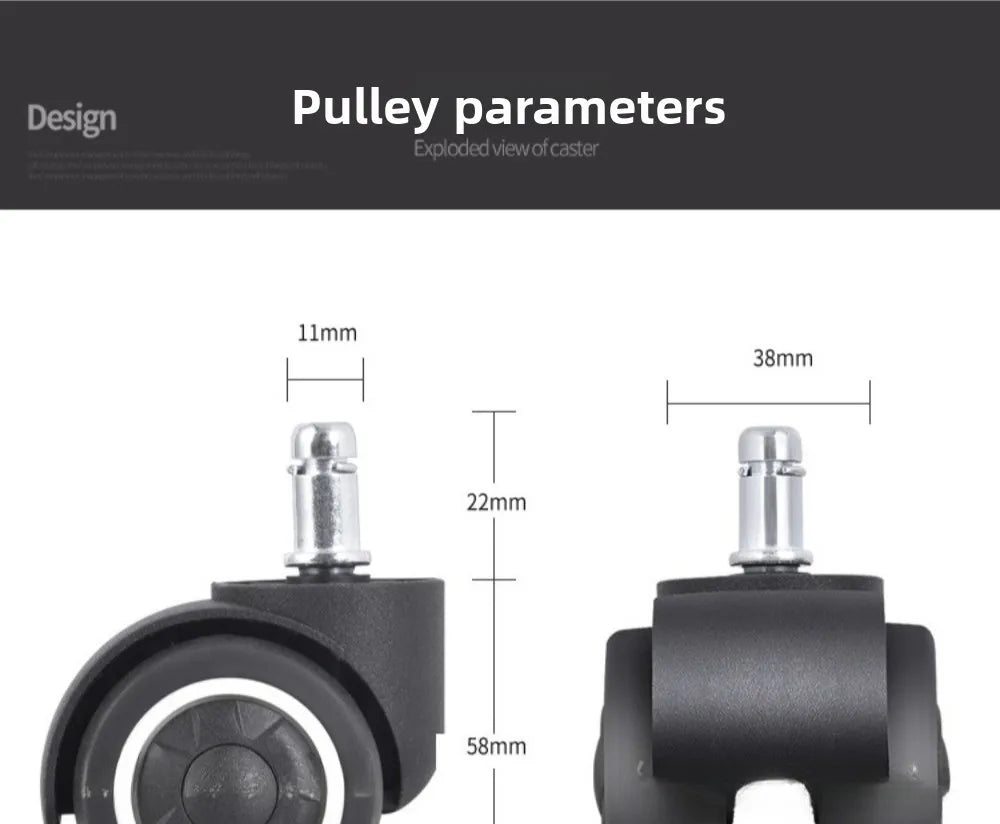 5/1PCS Chair Wheel Caster Replacement Soft Mute Desk Caster Wheels for Work Chair Heavy Duty Safe Rolling Office Chair Wheels Oasis Select