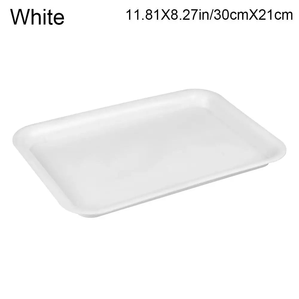 1PC Saucers Indoor Outdoor Flower Pot Plant Saucer Drip Trays Plastic Tray Rectangle Oasis Select White-30cmX21cm