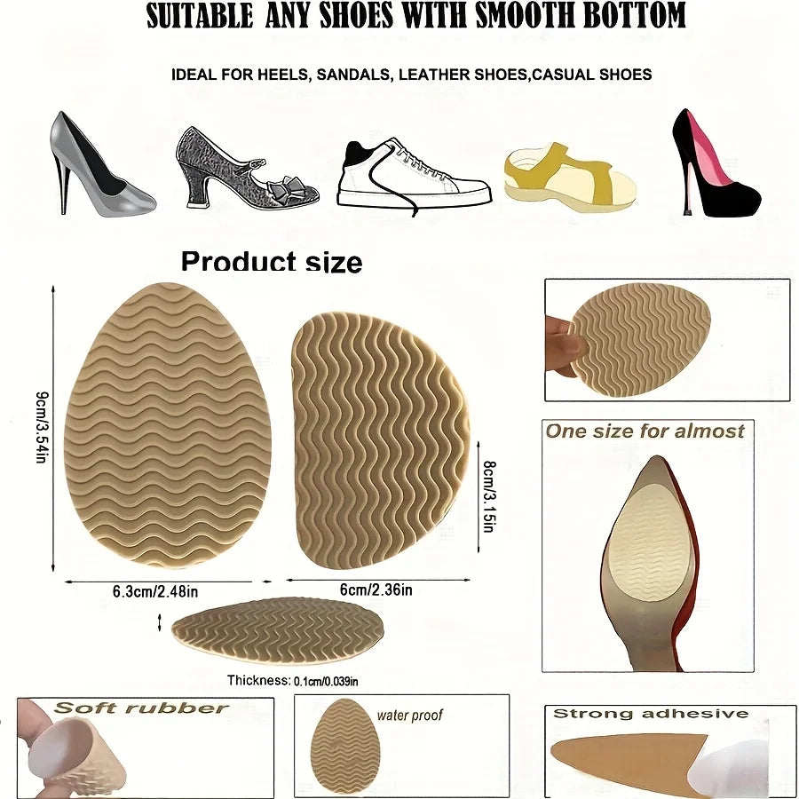 4 pieces of anti slip rubber shoe sole pads - can enhance stability, noise reduction, and protect shoe insoles Oasis Select