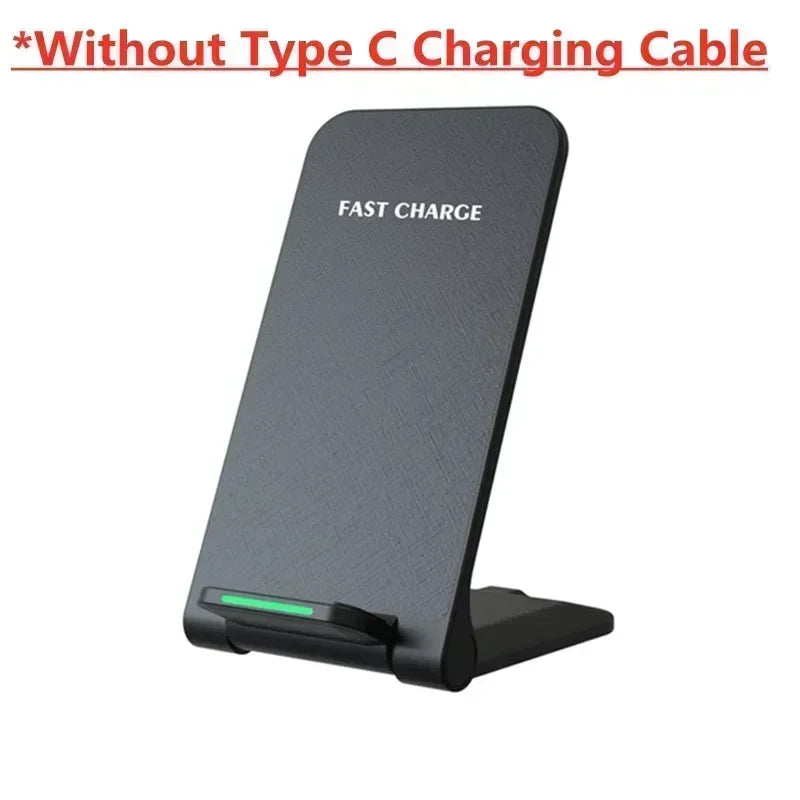 15W Wireless Charger Foldable Charger Station For iPhone 16-12 Pro Max & Samsung S24/S23 & Xiaomi Desktop Stand Oasis Select Black NO Cable