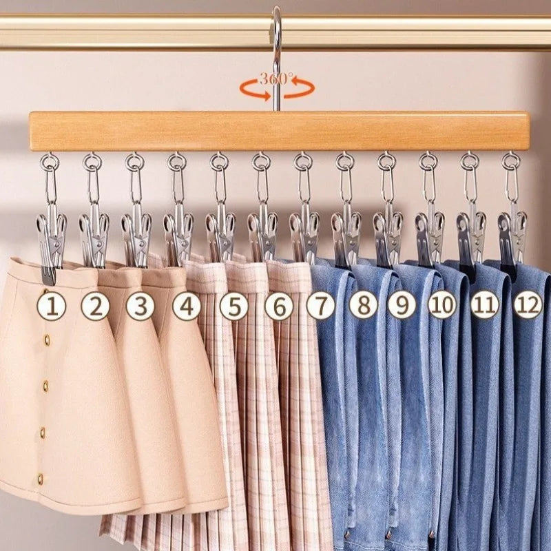 Multi Hook Clothes Hanger Space Saving Wardrobe Organizer Heavy Duty Garment Storage Rack Multifunctional Clip Holder Oasis Select