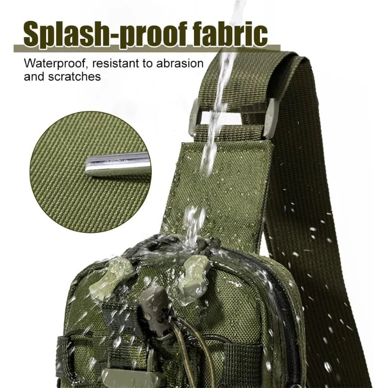 Multifunctional Tactical Waist Bag Outdoor Hanging Bag Mobile Phone Crossbody Chest Bag Camping Cycling Water Bottle Carrier Oasis Select