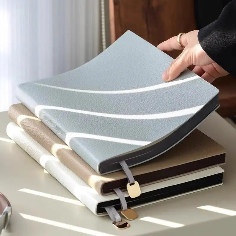 1pcs Business Notebook B5 A5 A6 Thick Leatherette Business Notebook Office Notepad Soft Cover Litchi Pattern Journal for Work Oasis Select