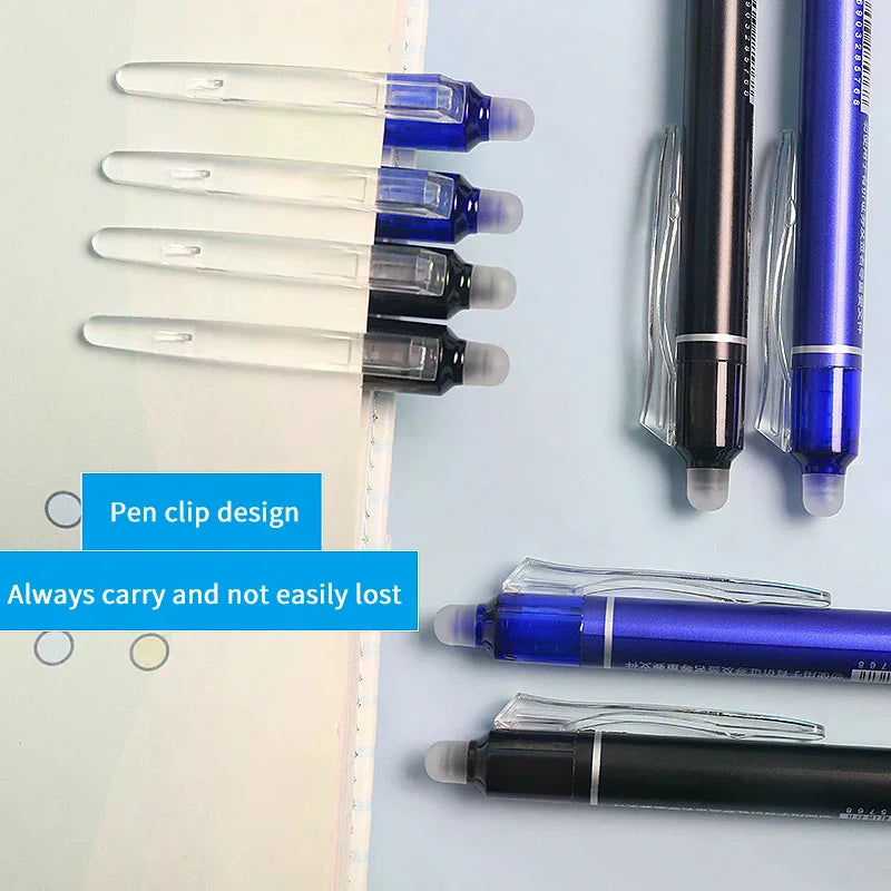 12Pcs 0.5mm Erasable Gel Pen Set Press Type Ballpoint Pen School Office Stationery Supplies Smooth Writing Oasis Select