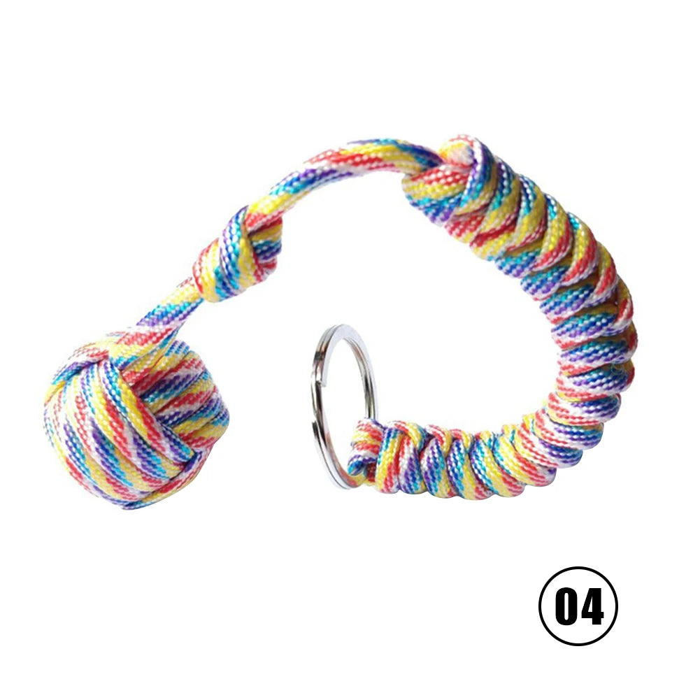 Monkey Fist Paracord Keychain with Steel Ball | EDC Survival