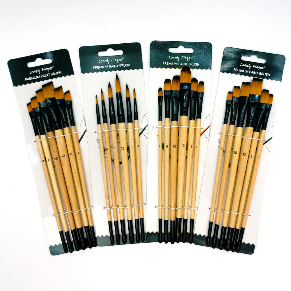 Paint Brushes Set - 6/24pcs Paint Brushes, Art Painting for Acrylic Watercolor Gouache Oil & Face Painting, Models, Figurine and Oasis Select 24 Wood All