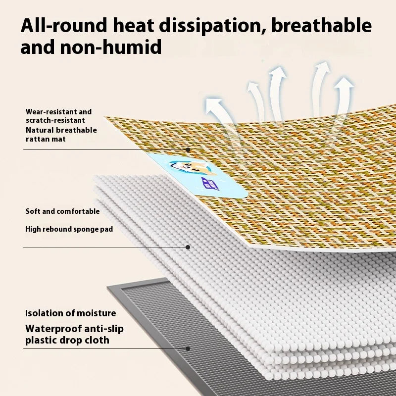 Summer Pet Cool MATS, Rattan Woven Dog Breathable and Cool MATS, Small and Large Dog Beds, and Dog Cool MATS Oasis Select