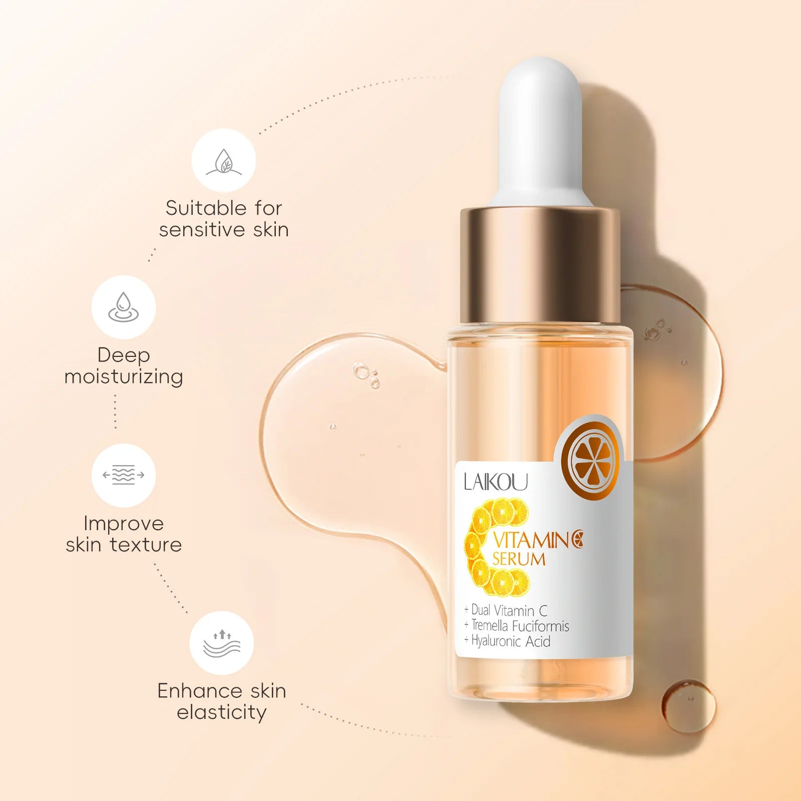 LAIKOU Vitamin C Face Serum – Hydrating & Brightening 17ml Vitamin C Face Serum Oasis Select