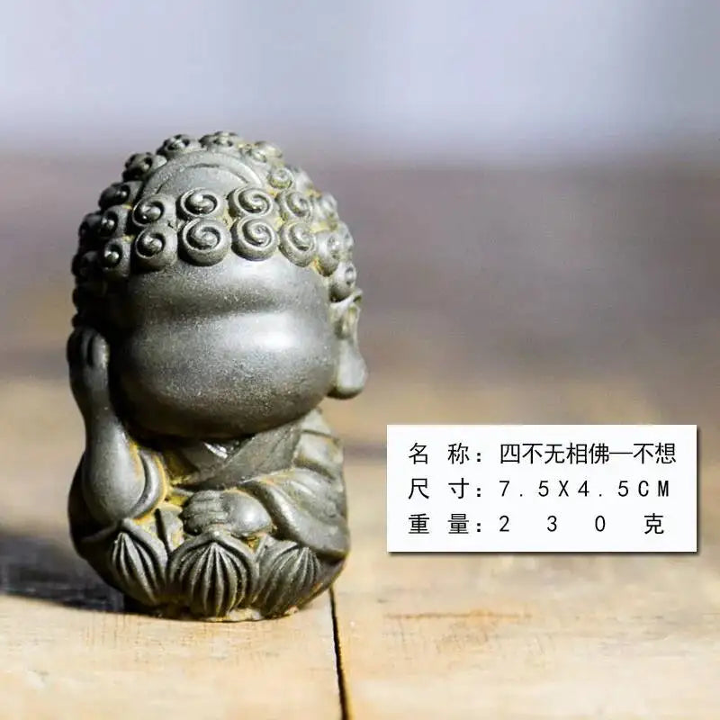 Chinese Style Buddha Zen Tea Pet Ornament Tea Pet Imitation Cast Iron Tea Play Oasis Select Rust - Not Wanting
