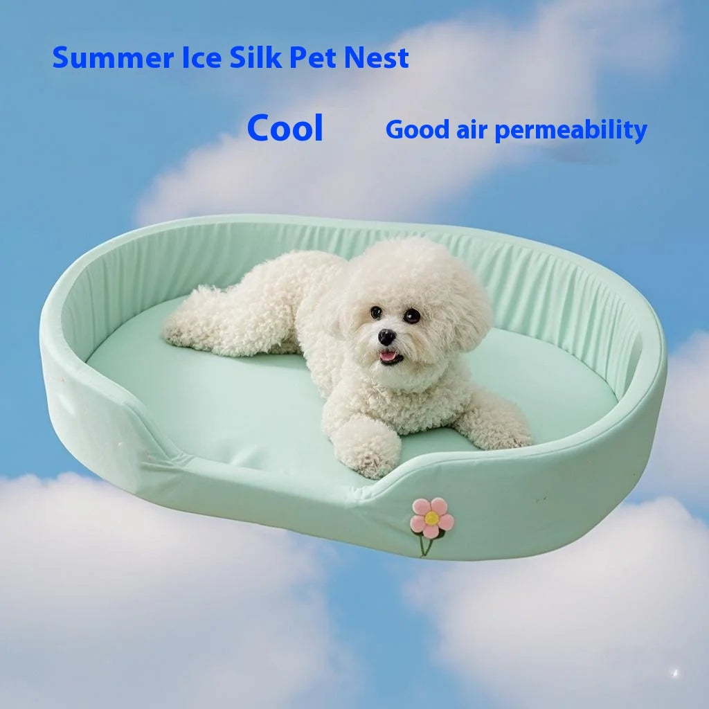 Summer Ice Silk Cool and Breathable Pet House, All-season, Detachable and Washable Dog House, Pet Ice Pad and Dog Bed Oasis Select