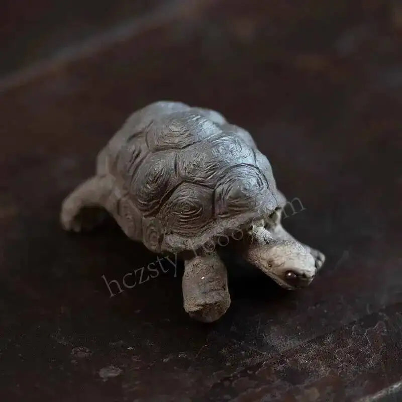 Zisha Tea Pet Turtle Ornament Handmade Rich Armor World Cultivate Sculpture Tea Table Tea Play Accessories Oasis Select