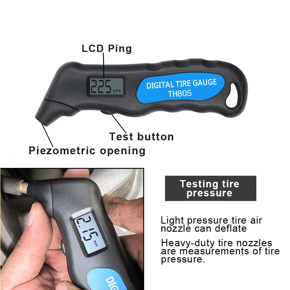 Digital Tire Pressure Gauge TH805 – 150 PSI LCD, Car Bike Truck Tire Pressure Gauge Oasis Select