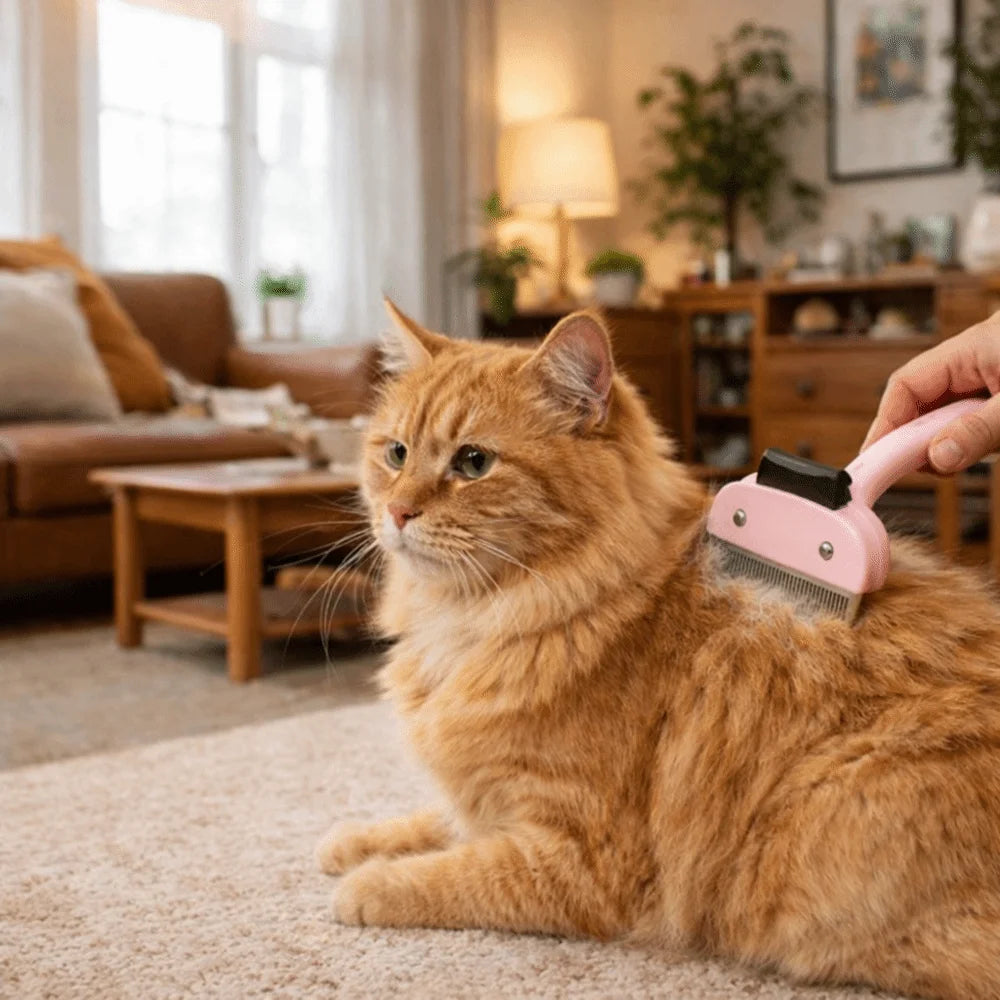 Anti-Slip Pet Hair Remover Comb | Dog & Cat Grooming Brush
