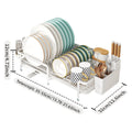 Retractable dish storage rack, tableware, cups, tableware and chopsticks, drain rack, household multi-functional kitchen rack Oasis Select White