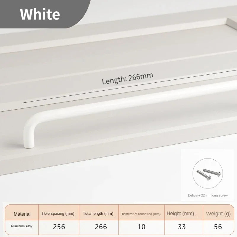 Colorful Kitchen Cabinet Handles 128mm Knobs and Handles for Drawer Cupboard Children's Room Closet Pull Furniture Handle Oasis Select White 256mm 1pc