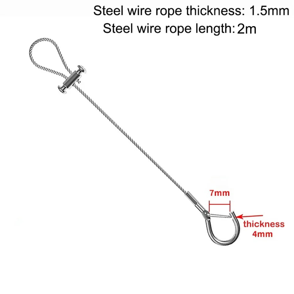 High Quality Stainless Steel Wire Rope Adjustable With Locking Retractable Fastening Hanging Rope Oasis Select 1.5mmx2m