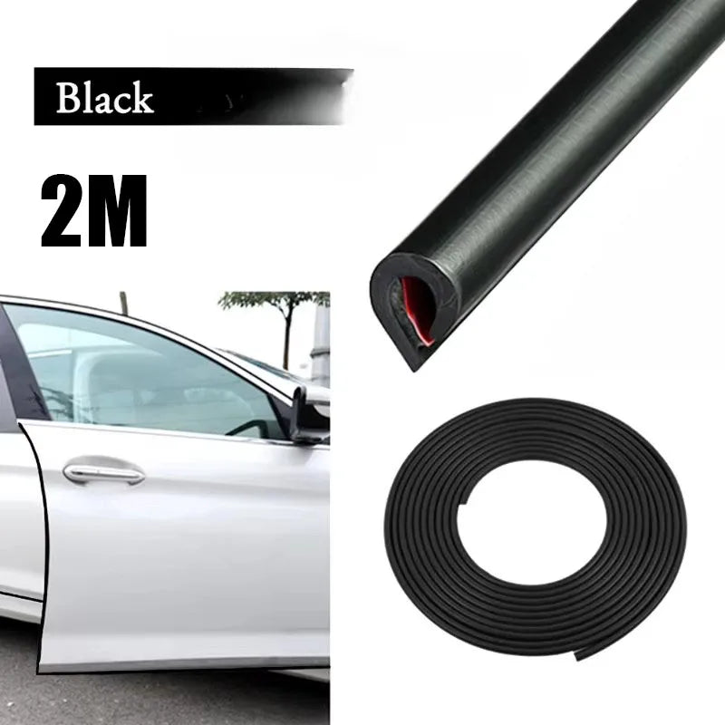 1/2/3pcs Door Anti-Collision Strip Car Door Border Scratching Anti-Collision Hood Protection Strip Door For General Purpose Oasis Select 1pcs Black-2m