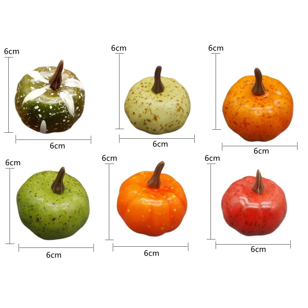 6/12pcs Simulated Pumpkin Decoration 6cm Vegetable Model Yellow / White Halloween Family Party Atmosphere DIY Decorations Oasis Select