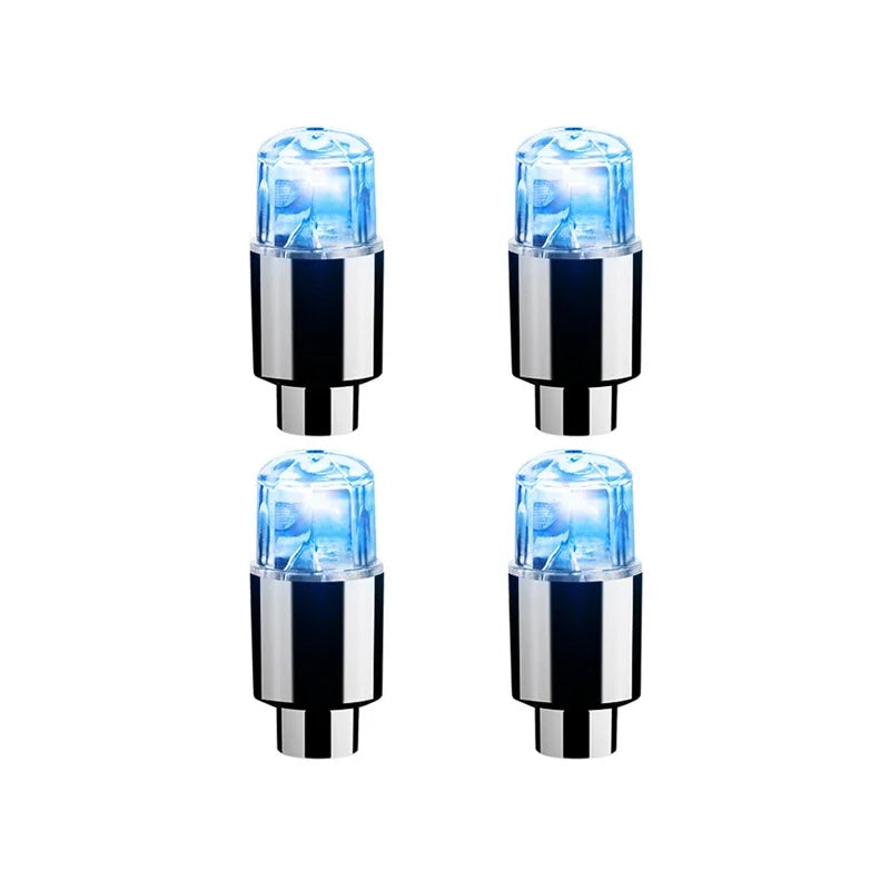 2/4/8Pcs Tire Valve Cap Lights Durable Tire Lights For Car Air Valve Caps With Lights For Motorcycles Bicycles Electric Vehicles Oasis Select 4Pcs Blue