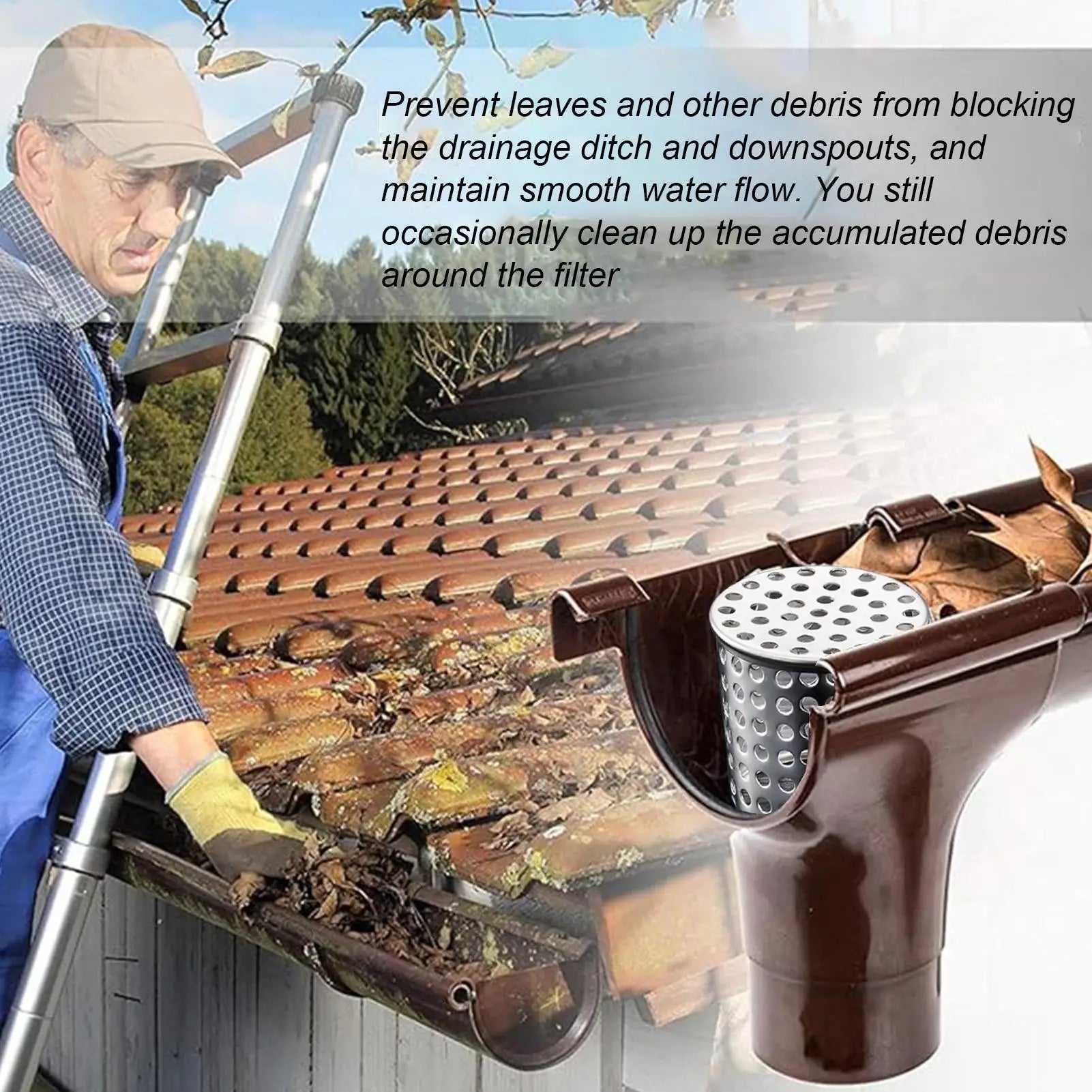 Stainless Steel Guards for Gutters 304 Stainless Steel Filter Strainer Gutter Downsport Guards for Preventing Blockage Debris Oasis Select