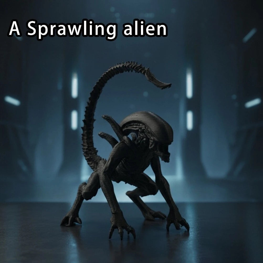 Alien Sci-Fi Monster Sculpture 3D Printed Dark Fantasy Figurine Gothic Desktop Collectible Ornament for Game Room Decor Gift ﻿ Oasis Select