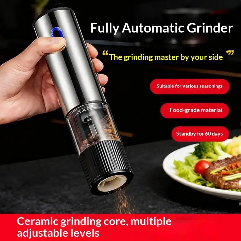 Electric Salt & Pepper Grinder – Rechargeable Adjustable Mill