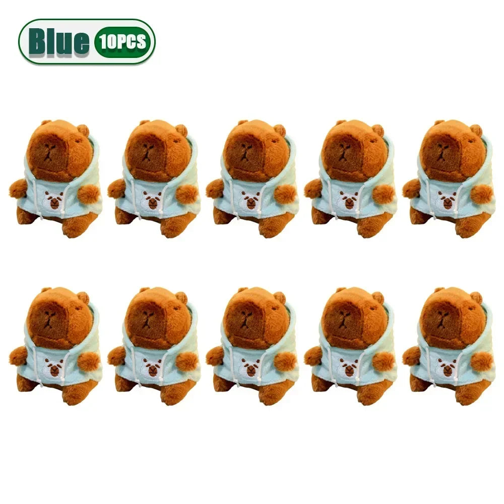 Cute Capybara Plush Pendant Water Dolphin Plush Toy Keychain Bag Charm Pendant Kids Birthday Gift Holiday Party Favor Accessorie Oasis Select Blue-10PCS