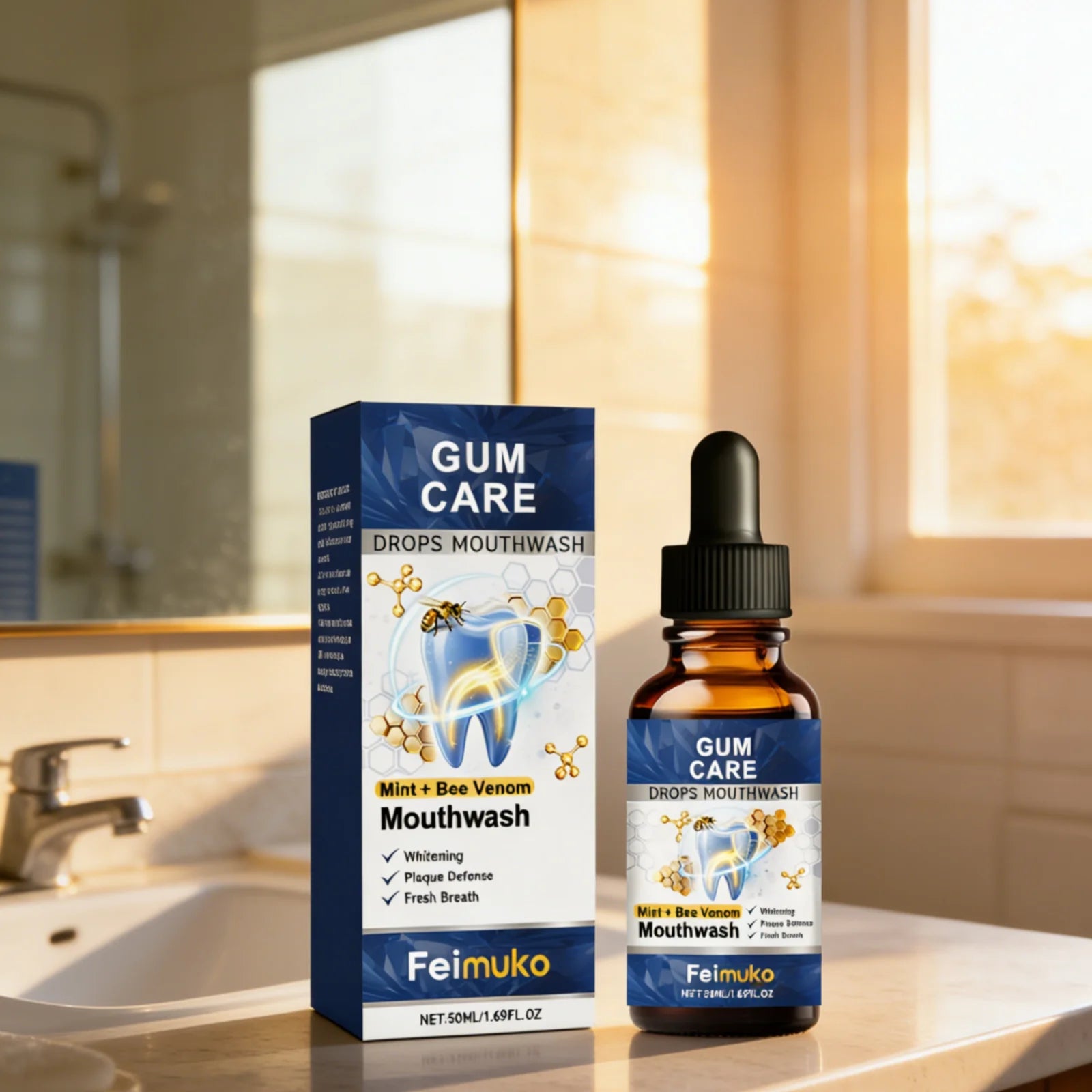 Feimuko Bee Venom Gum Care Mouthwash – Teeth Whitening 50ml Gum Care Mouthwash Oasis Select