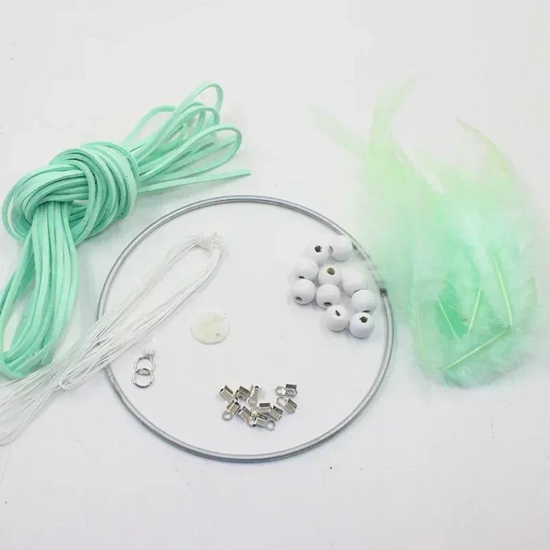 Art DIY Dream Catcher Kit Accessory Blue Decoration Wall Ornament Home Decor 4 Colors Fun Fashion Crochet Hanging Oasis Select Green China Mainland