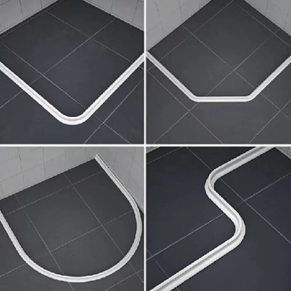 Collapsible Shower Water Dam Waterproof Dry and Wet Separation Water Barrier Strip Self Adhesive Shower Guards Bathroom Kitchen Oasis Select