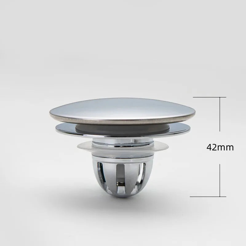 Universal Pop-Up Bathroom Sink Stopper Odor-Resistant Press-To-Close Drain Plug Hair Catcher Strainer for Washbasin Accessories Oasis Select